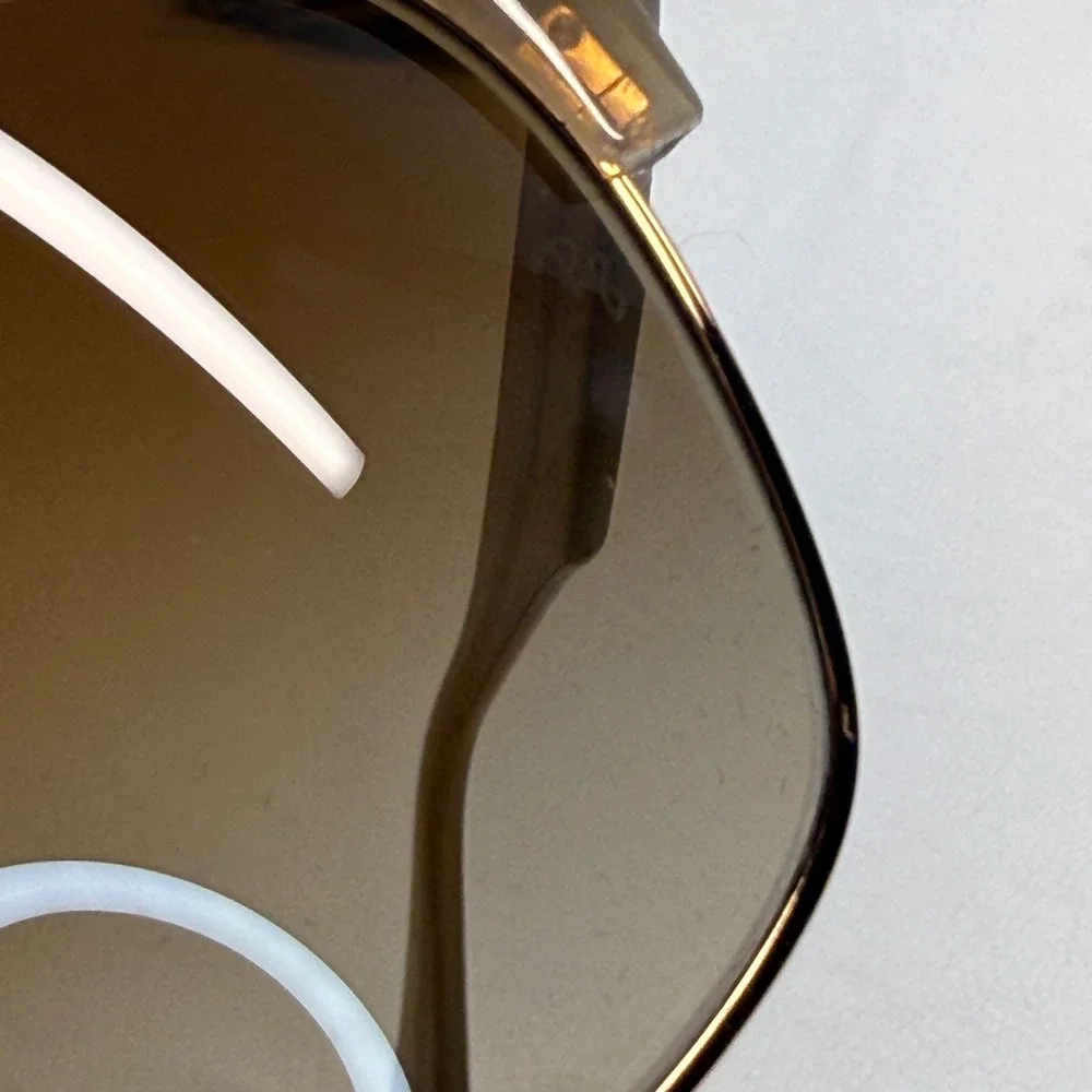 Ray-Ban RB4342 6166/13 Transparent Tan Brown Gradient Square Sunglasses Italy